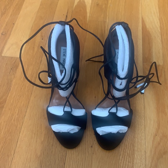 Steve Madden Sanibell Sandal - black nubuck - NIB - Picture 2 of 6